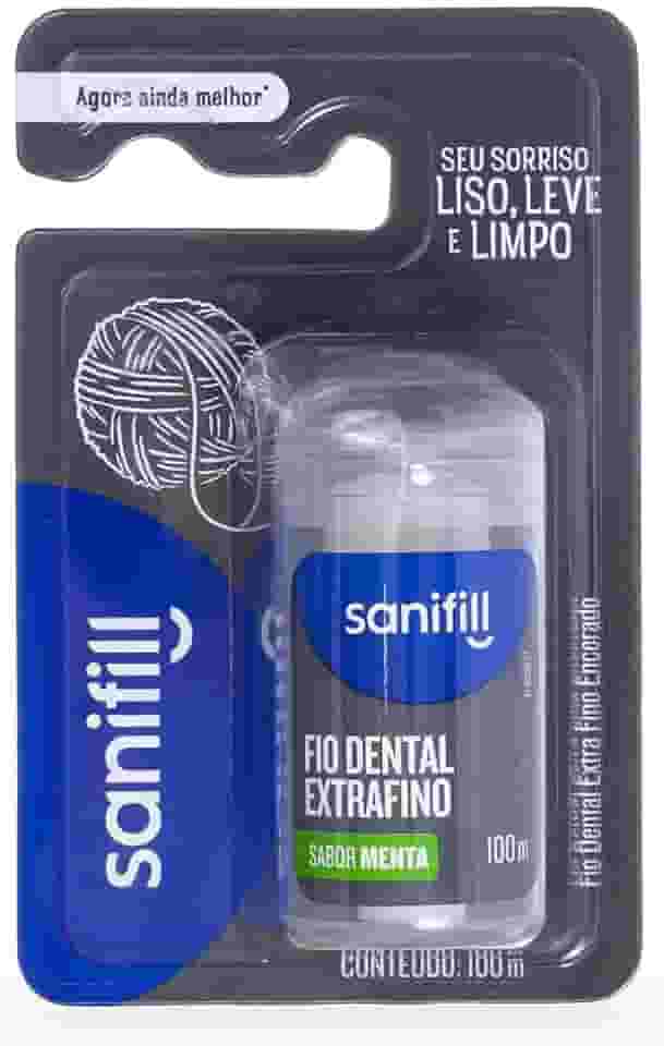 Fio Dental Sanifill Extrafino Sabor Menta 100 metros, Sanifill