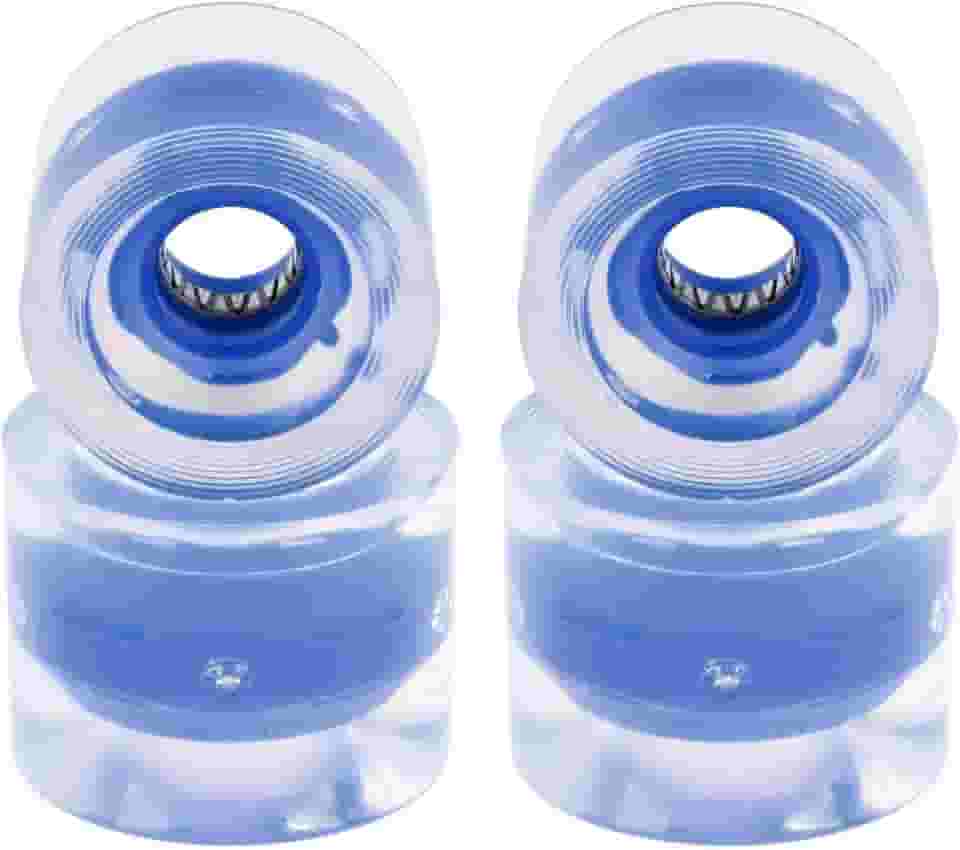 Pacote com 4 rodas de skate longboard para crianças, rodas flash de 60 mm 78A, material PU, para andar de rua, skate elétrico, mini cruiser, rolamento ABEC-9, substituição - azul escuro