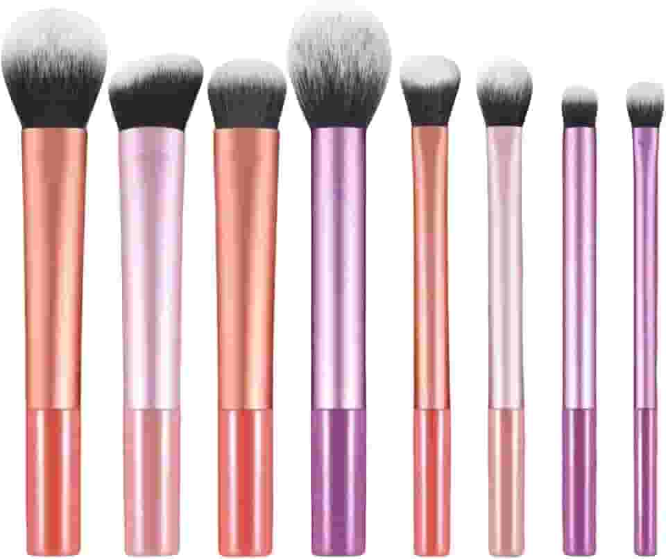 Kit de Pincéis de Maquiagem 8 Peças - Cerdas Sintéticas Macias - Completo para Todos os Tipos de Make