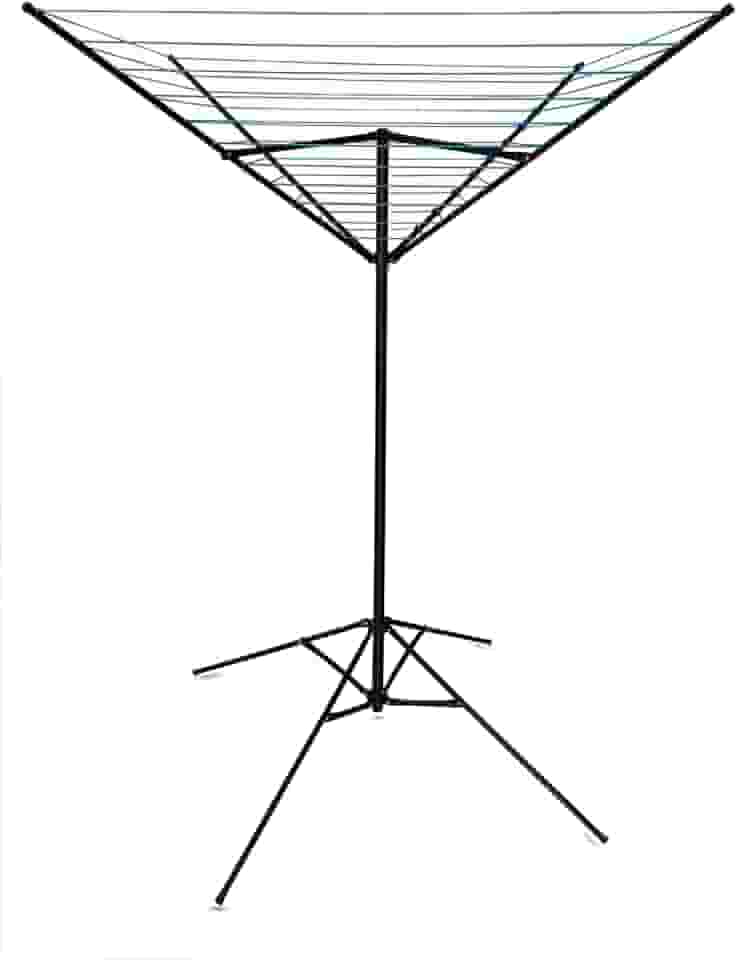 Varal De Chão Aço Carbono Retrátil Giratório Reforçado 11 Cordas Durável Preto Varal Sul Único