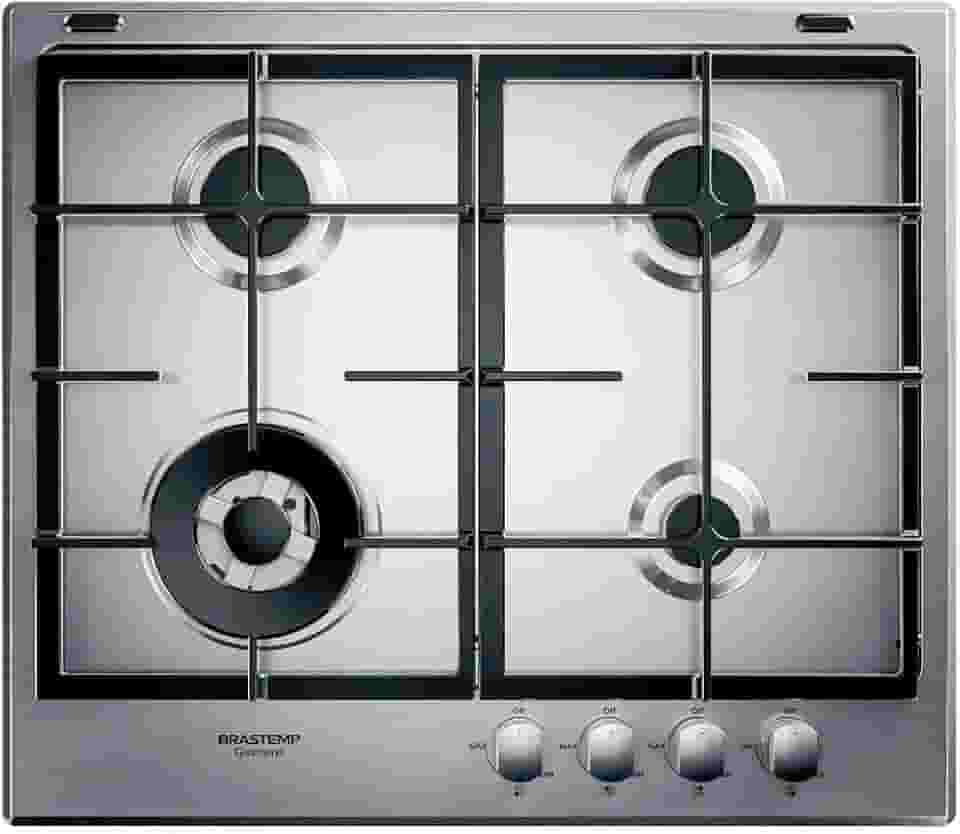 Cooktop 4 bocas Brastemp Gourmand Inox com duplachama e trempe com ferro fundido - BDK60DR 220V