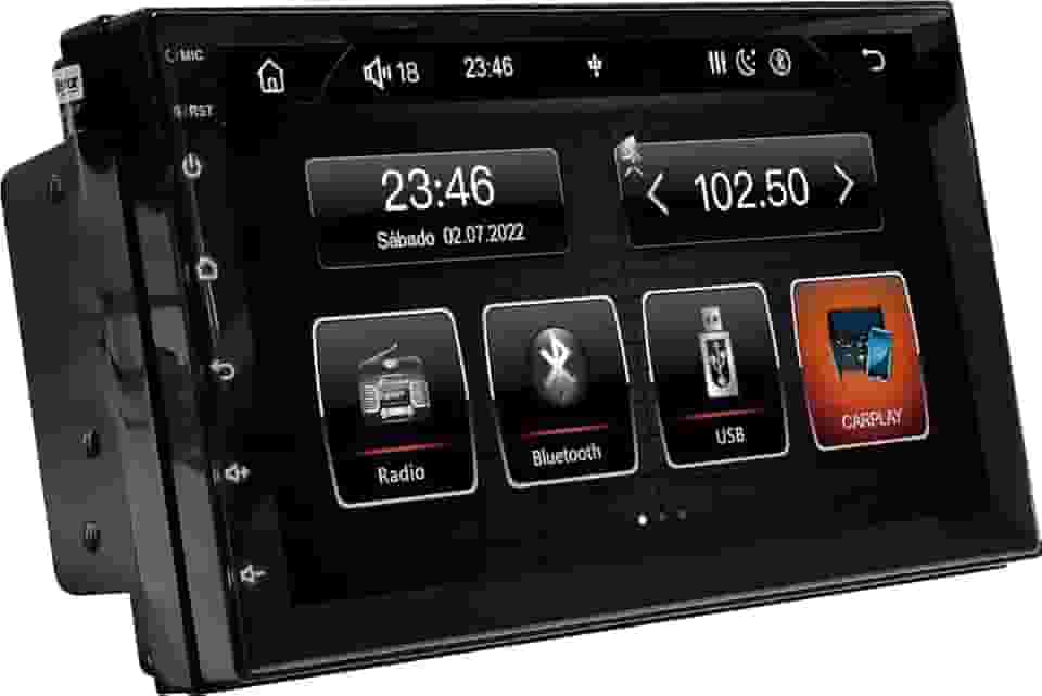 Central Multimídia Som Automotivo MP5 Roadstar 7 Pol Touch Carplay Android Auto Rádio FM Bluetooth USB - RS708BR