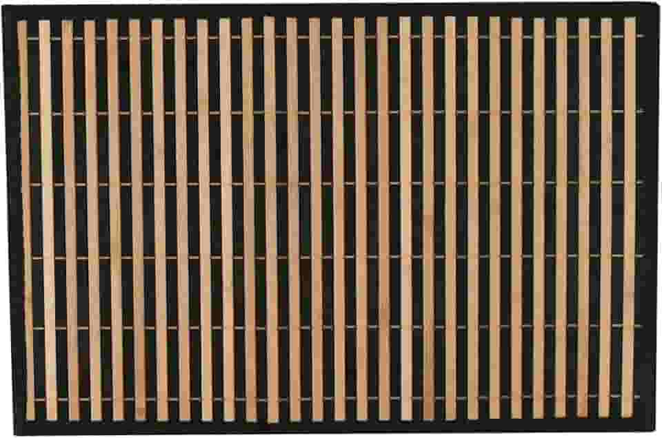 Mimo Style Lugar Americano de Bambu Listras Cru/Preto com 45cmx30cm para Mesa, Cozinha e Sala de Jantar - Moderno Sofisticado Sustentável e Ecológico - Com Resistência Térmica e Evita Manchas