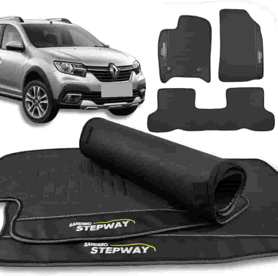 Jogo de tapete automotivo borracha vários modelos - escolha de acordo com seu veiculo! (Sandero Stepway 2008 a 2022)