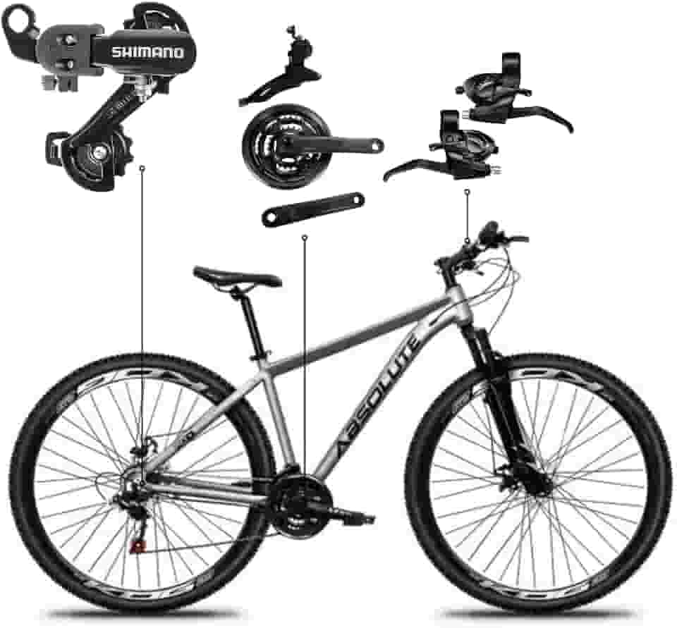 Bicicleta Aro 29 Absolute Nero 5 MTB Alumínio 21 Marchas Câmbio Shimano Freio a Disco