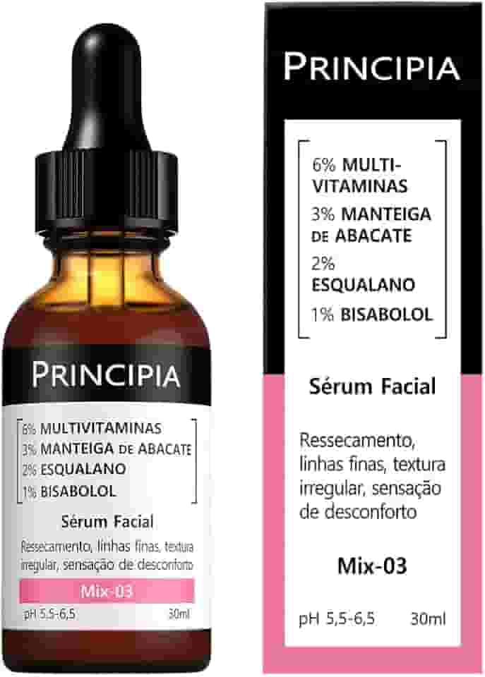 PRINCIPIA, Sérum 6% Multivitaminas + 3% Manteiga de Abacate + 2% Esqualano + 1% Bisabolol Mix-03 - Multirreparador com 30ml