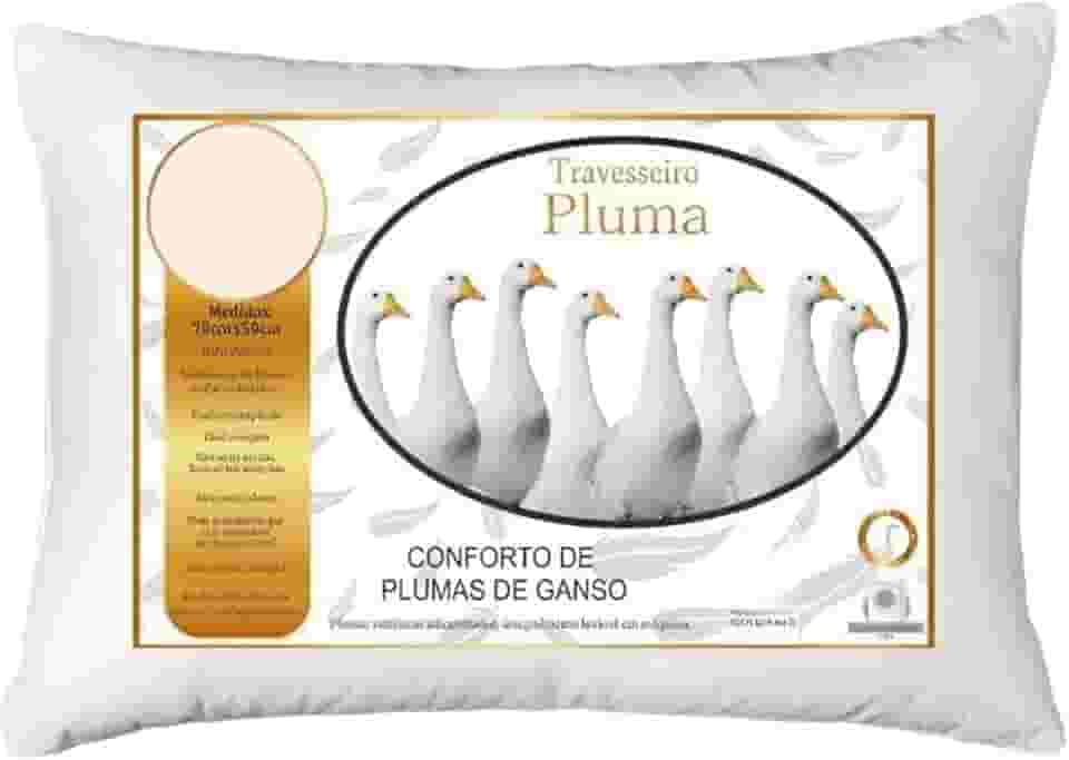 Travesseiro de Plumas Sintéticas 70x50cm | Tecido Micro Percal 100% Poliéster | Antialérgico, Macio, Lavável e de Secagem Rápida.