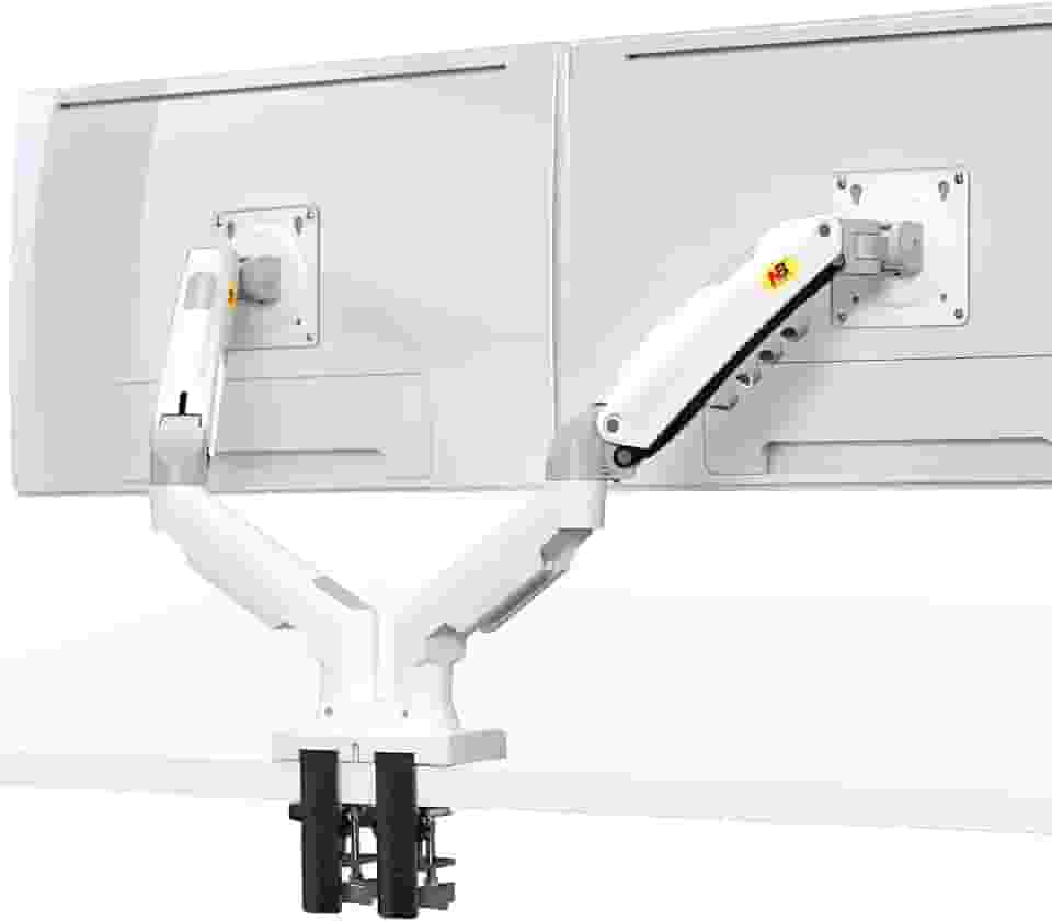 NB North Bayou Suporte de mesa para monitor duplo, braço giratório para monitor de computador de movimento completo para duas telas de 17 a 27 polegadas com capacidade de carga de 4,4 ~ 9 kg para cada