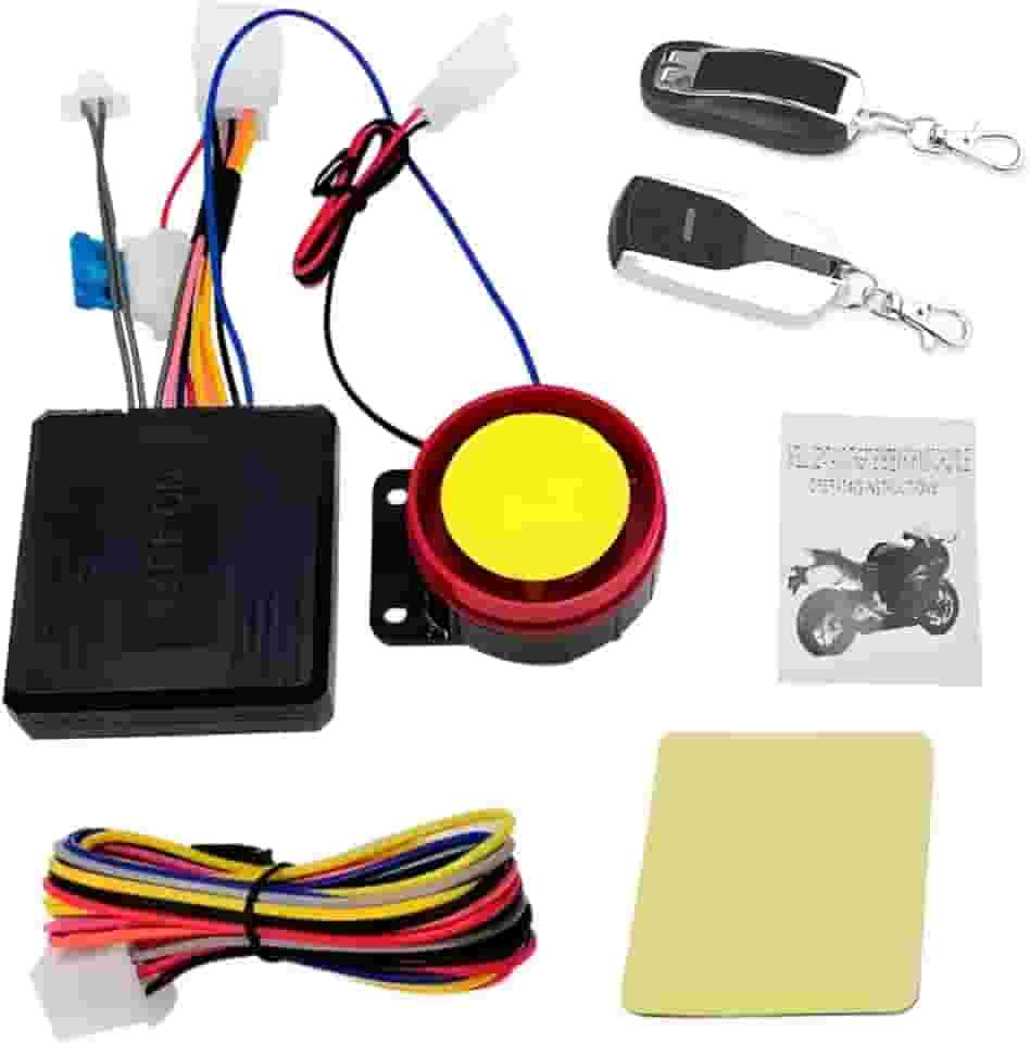 Alarme contra roubo de motocicleta com controle remoto - 125 dB, À prova d'água, com 2 controles remotos, Ideal para motociclistas que buscam proteção antifurto avançada