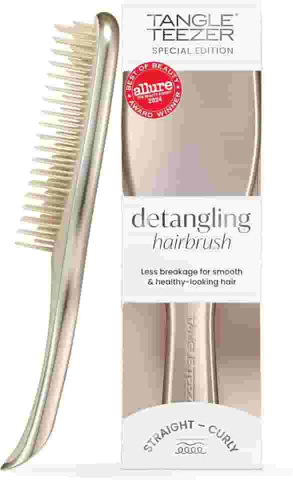 Tangle Teezer - Escova de cabelo desembaraçadora The Ultimate Detangler Chrome para todos os tipos de cabelo. Ideal para usar em fios molhados. Cor: Neo Gold