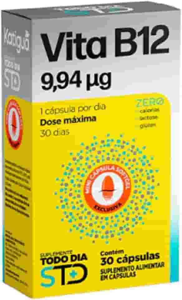 Katiguá, Vitamina B12, Dose Máxima, STD, Sem sabor, 30 Cápsulas Softgel • 30 doses, Amarelo