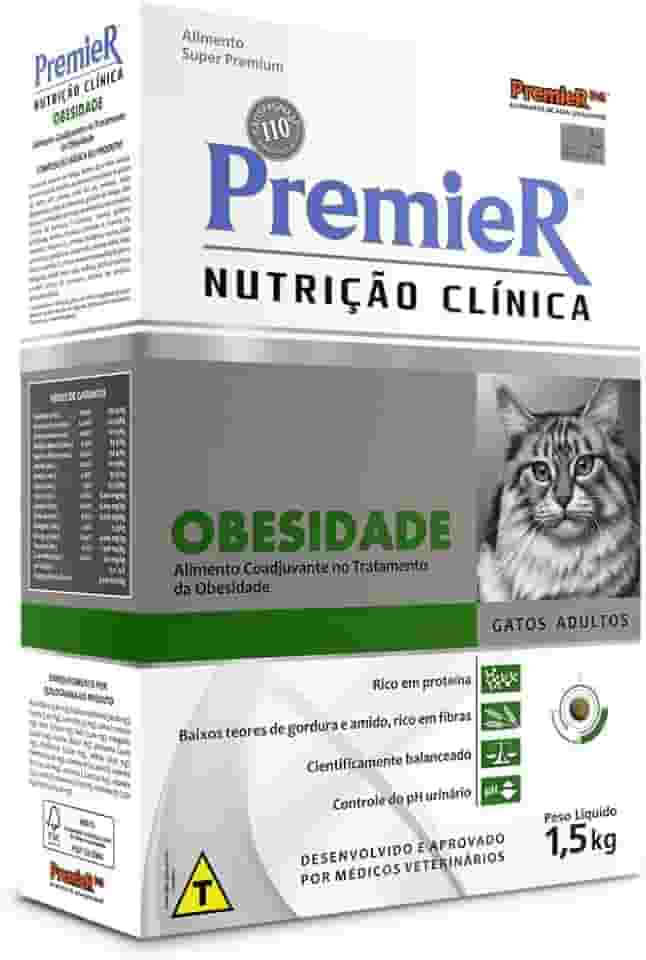 Ração Premier Nutrição Clínica Obesidade para Gatos Adultos - 1,5kg Premier Pet