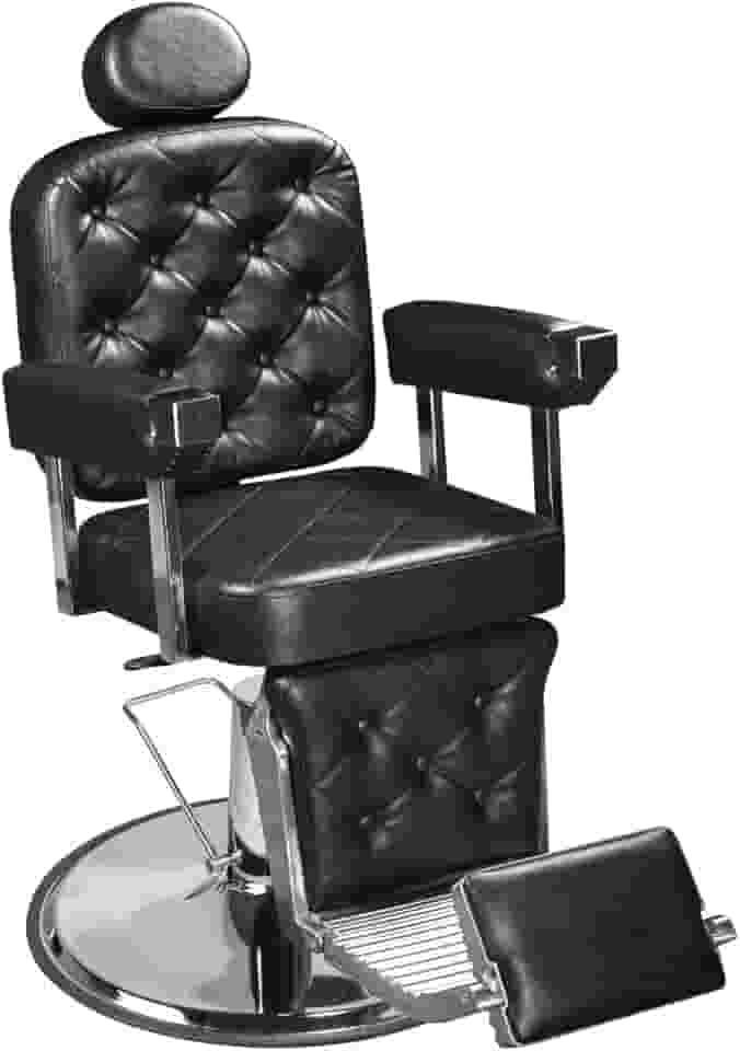 Cadeira de Barbeiro Dubai Premium Marri, Cadeira Giratória e Reclinável para Barbearia e Salão de Beleza, Design Ergonômico, Estrutura em Aço Reforçado, Estofado, Base em Metal - Preto (Marrom Café)