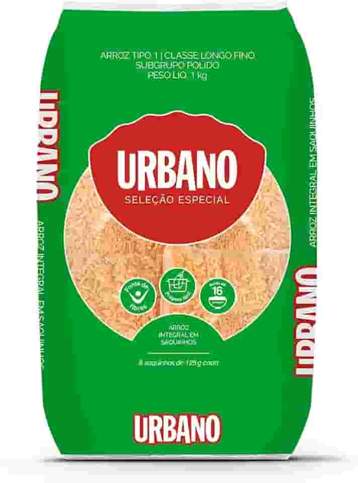 Urbano, Arroz Integral, 8 Saquinhos, Tipo 1-125g cada