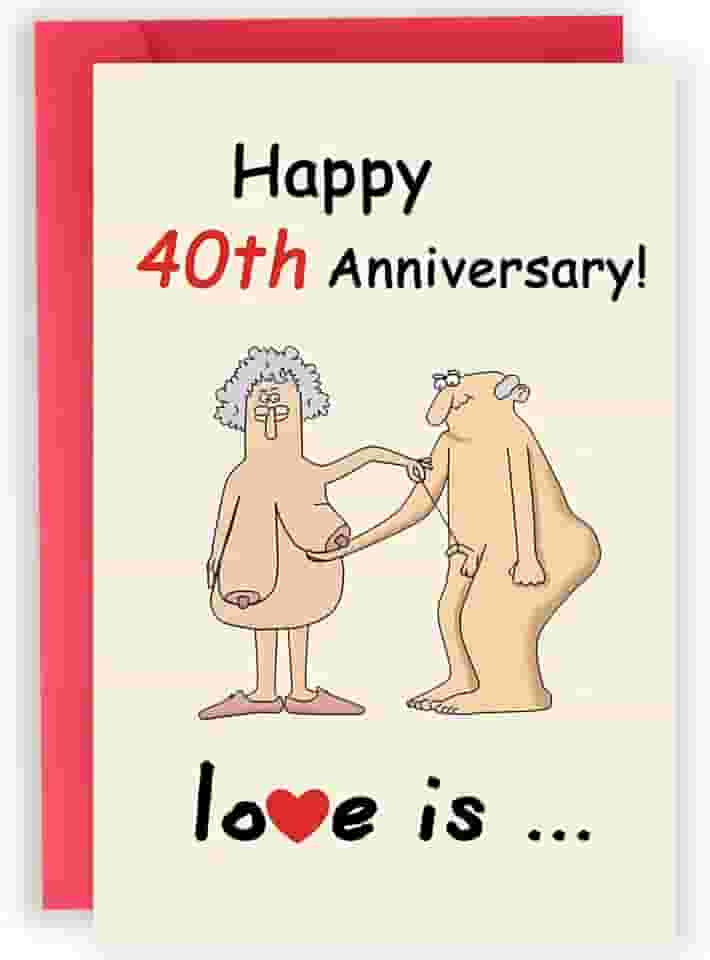 Cartão de feliz aniversário de 40 anos para homens e mulheres, presentes engraçados de aniversário de 40 anos para casal, marido, esposa