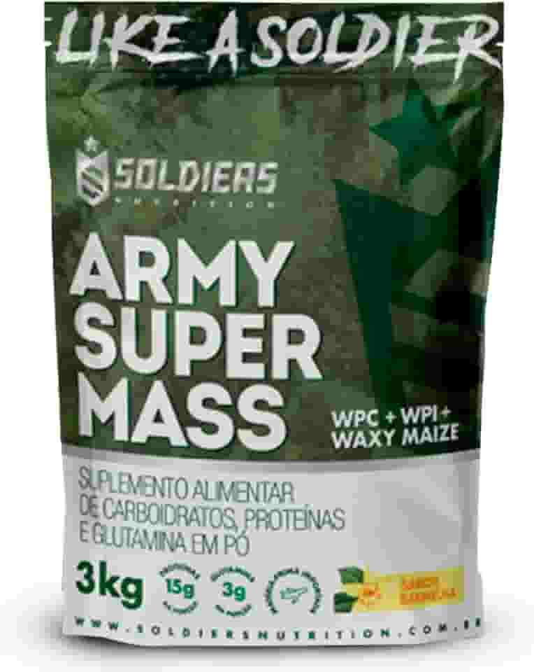 Hipercalórico Army Super Mass 3Kg - 100% Importado - Soldiers Nutrition Baunilha