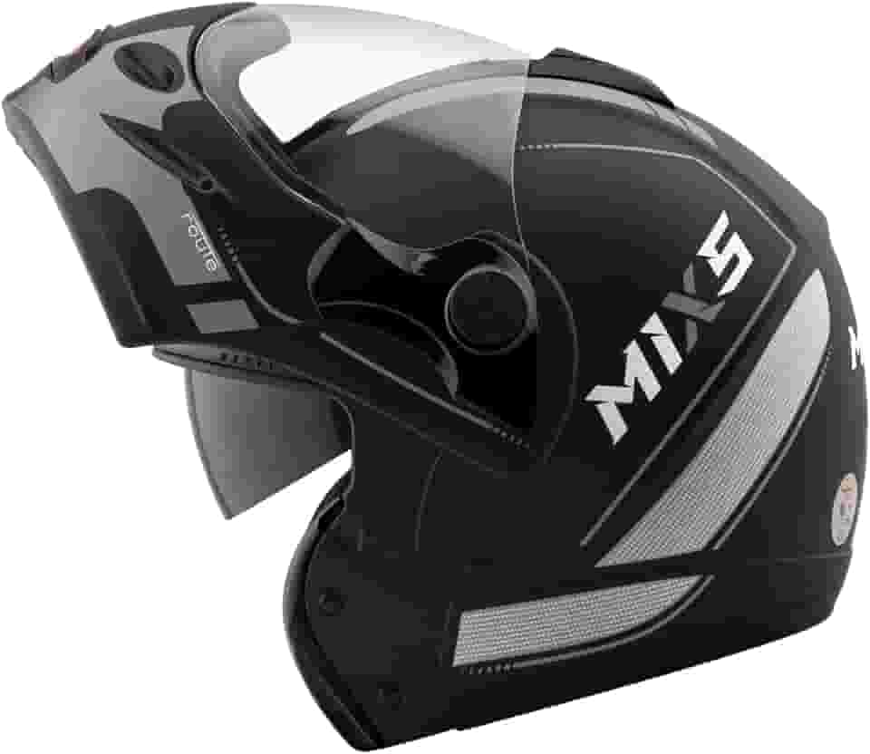 Capacete Moto Mixs Captiva Route Articulado Escamoteável Robocop Com Viseira Interna Fumê Fosco