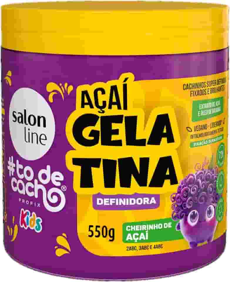 Salon Line, Gelatina Capilar, #todecacho Kids, Açaí, Vegano - Para Cabelos Ondulados, Cacheados e Crespos, 550g