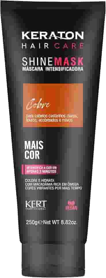 Keraton, Máscara matizadora hidratante, Trata e colore, Para cabelo castanho claro, louro, acobreado e ruivo, Shine Mask, 250g, Cobre