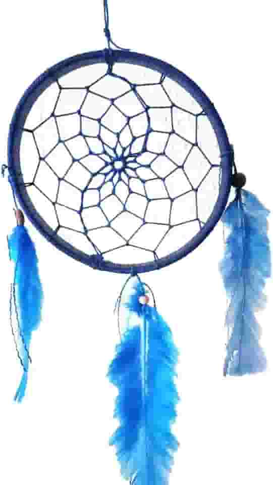 Filtro dos Sonhos Azul Artesanal Decorativo para Pendurar