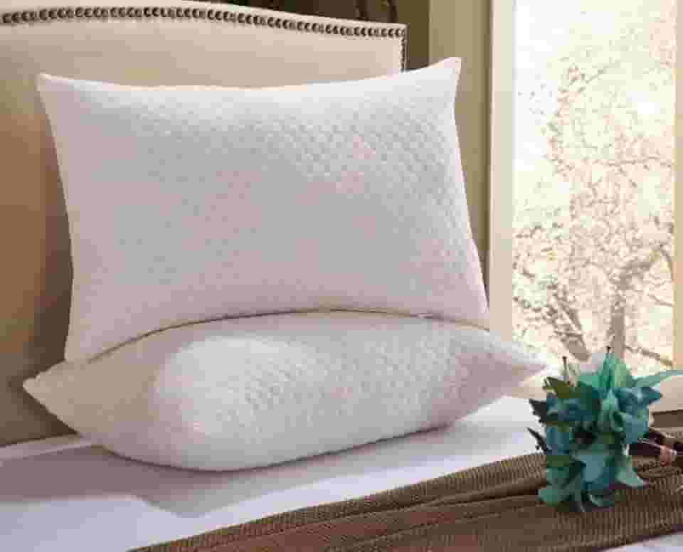 Kit 2 Travesseiros Fibra de Bambu 70x50cm Antistress Alto Firme Antialérgico para Sono Confortável