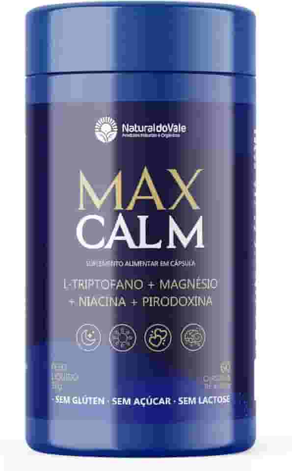 Max Calm L-Triptofano Magnésio Relax Foco Bem Estar 60 Cáps - Natural do Vale