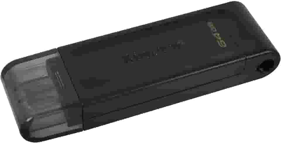 Pen Drive Kingston USB-C portátil e leve DataTraveler 70 64 GB com USB 3.2 Geração 1 velocidades DT70/64 GB, preto