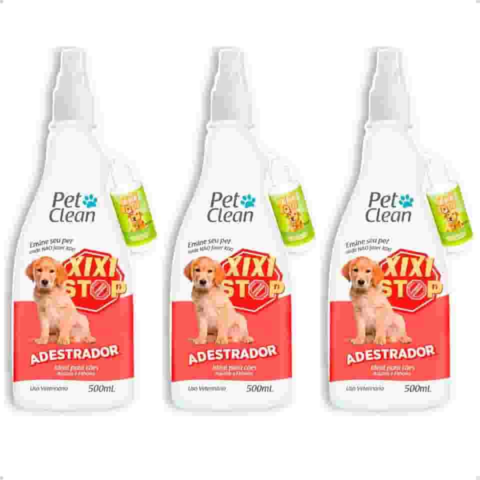 KIT 3 Educador Adestrador Sanitário Xixi Stop 500ml Não Pode Adestramento Cachorro + Xixi Sim 30ml - Pet Clean