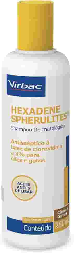 Virbac Hexadene Shampoo Spherulites Tratamento Piodermites para Cães e Gatos 250 mL