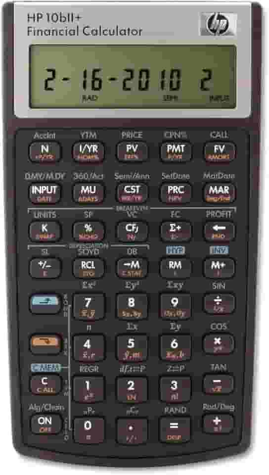 HP 2716570 10bII+ Calculadora financeira, LCD de 12 dígitos