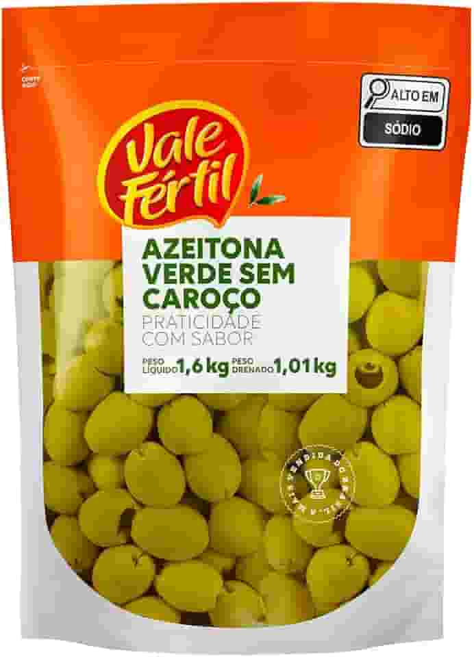 Azeitona Verde Inteira Sem Caroço Argentina - 1 kg