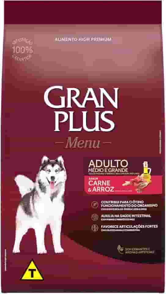 Ração GranPlus Menu Carne e Arroz Cães Adultos 15kg