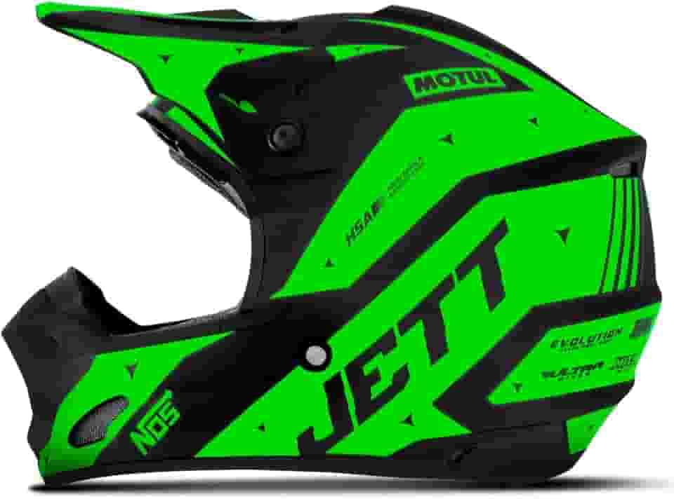 Capacete Motocross Th1 Jett Evolution 2 Preto/Verde Neon 58