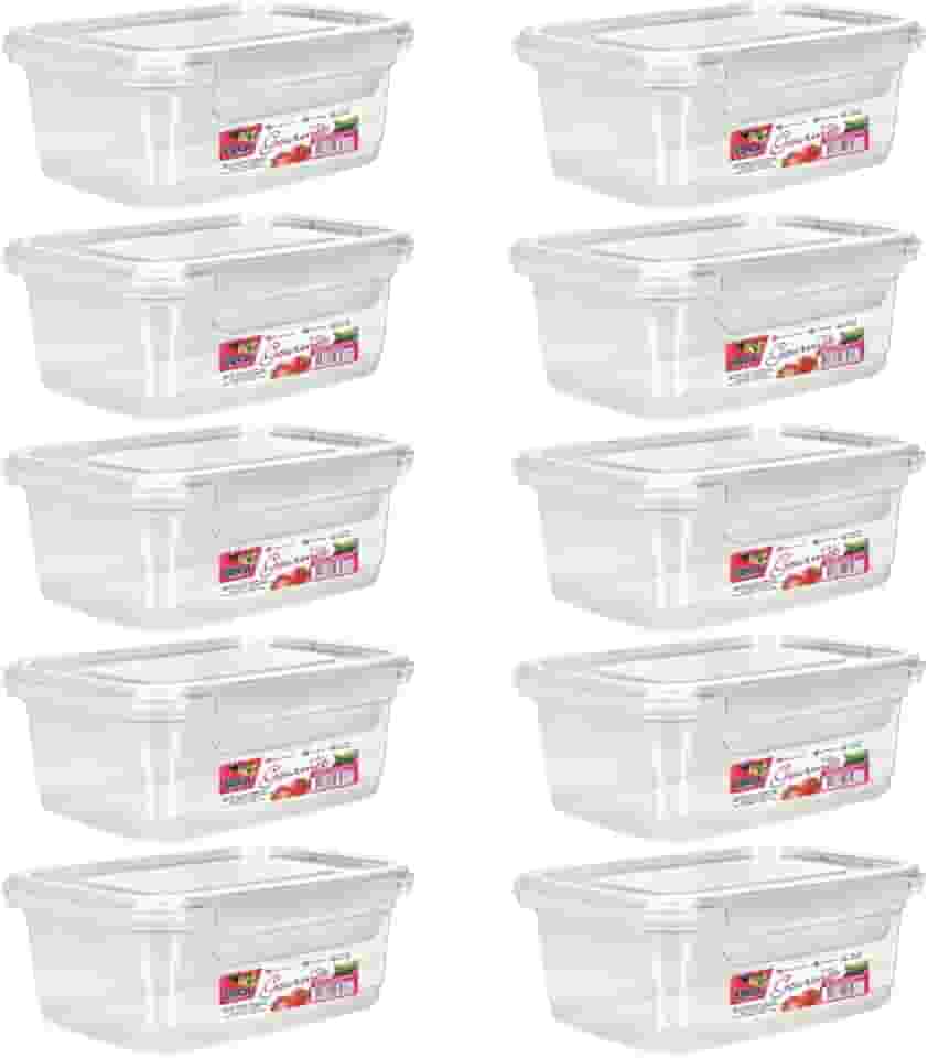 Kit 10 Potes Marmita Fitness 750ml Travas Freezer Microondas