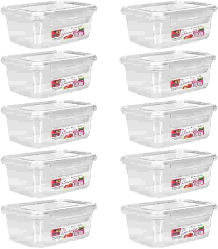 Kit 10 Potes Marmita Fitness 750ml Travas Freezer Microondas