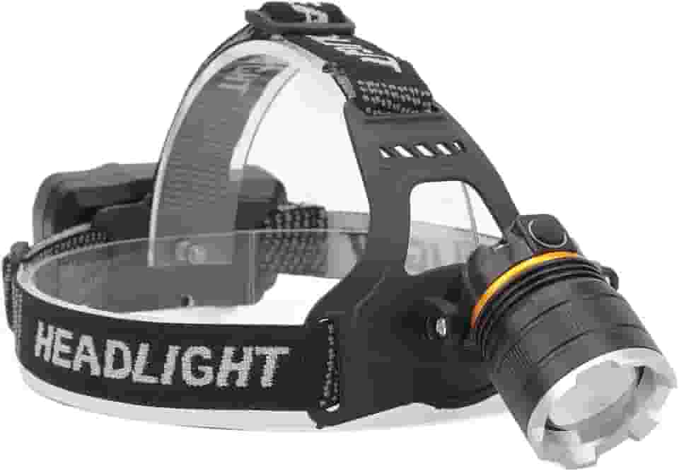 AMONIDA Lanterna de cabeça para uso ao ar livre, profissional à prova d'água IPX6 recarregável para pesca noturna para acampamento