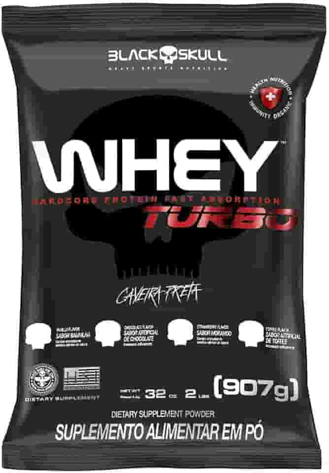 Refil Whey Turbo Baunilha 907G, Black Skull