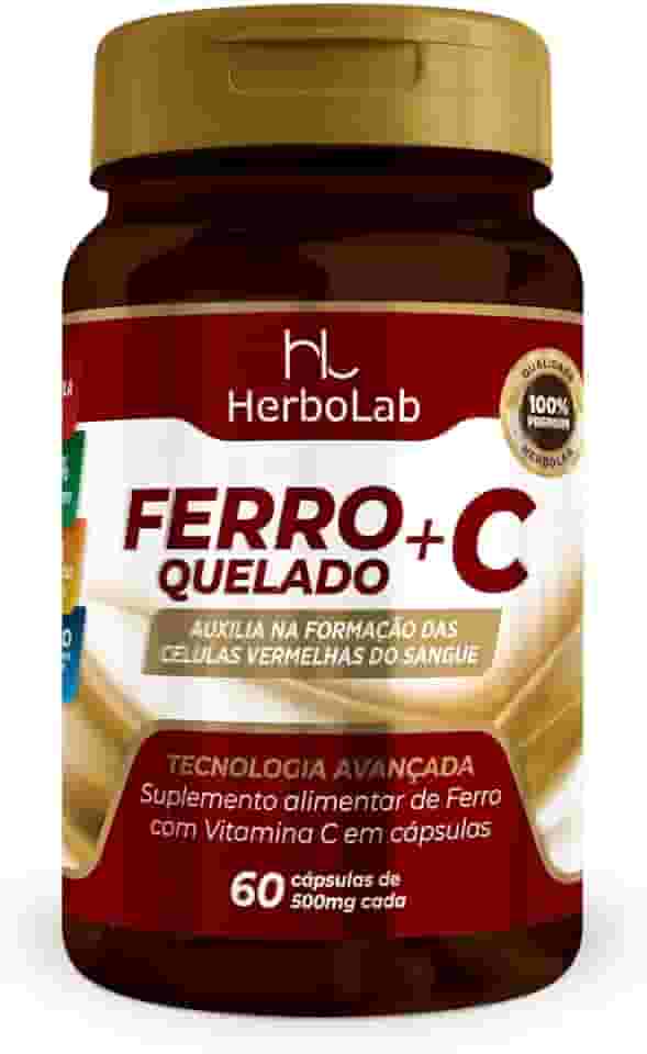 Ferro quelado e vitamina C em cápsulas