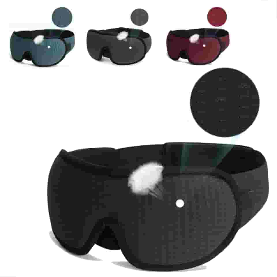 Máscara de Dormir 3D Tapa Olhos 100% Bloqueadora Luminosidade com alça ajustável Mascara de Sono (Preto)