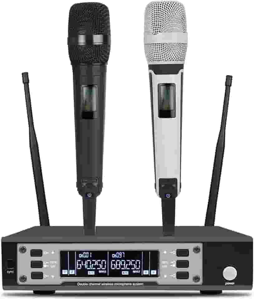 SOMLIMI original EW135G4 Sem Fio Microfone Profissional para Cantares Performances dePalco Karaoke Conferenciada lgreja Palestra (135-Preto+Branco)