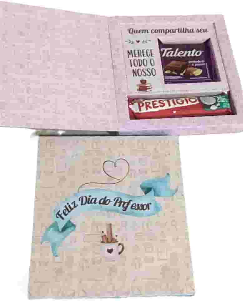Caixa para Talento e Prestigio Lembrancinha Dia dos Professores - 10 unidades - Pegue e Monte (Azul)