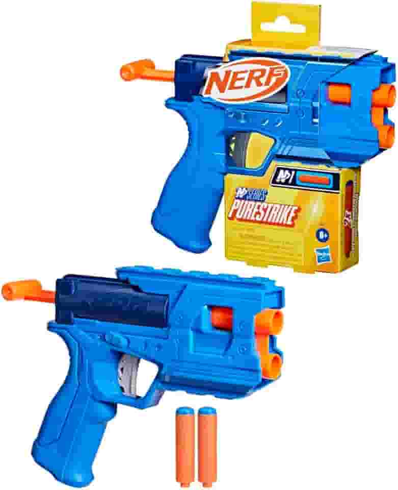 Nerf N Series Purestrike, Lançador em plástico azul com 2 dardos Nerf N1 (compatíveis apenas com lançadores N Series), para crianças a partir de 8 anos
