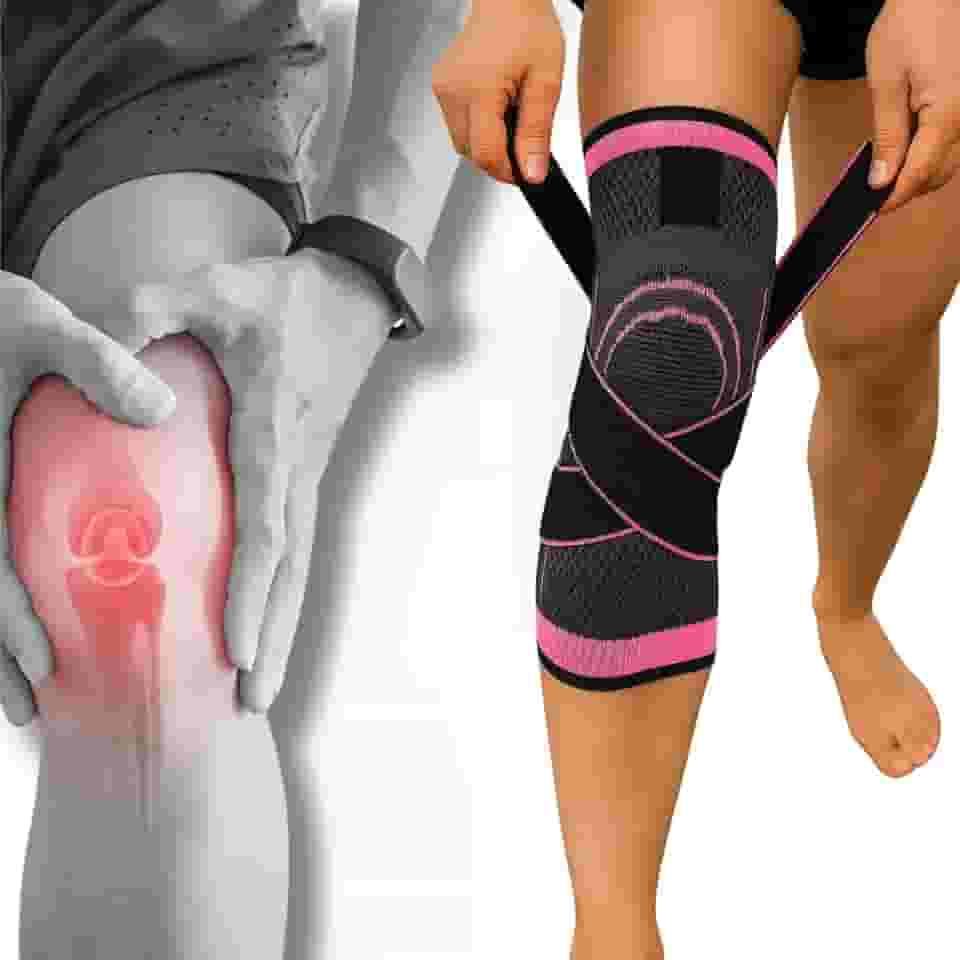 Joelheira Protetora Esportiva Faixa De Compressão Ajustável Ortopedica Para Dores Ideal Para Esportes de velocidade Ginastica Volei Basquete Futbebol (1, ROSA)