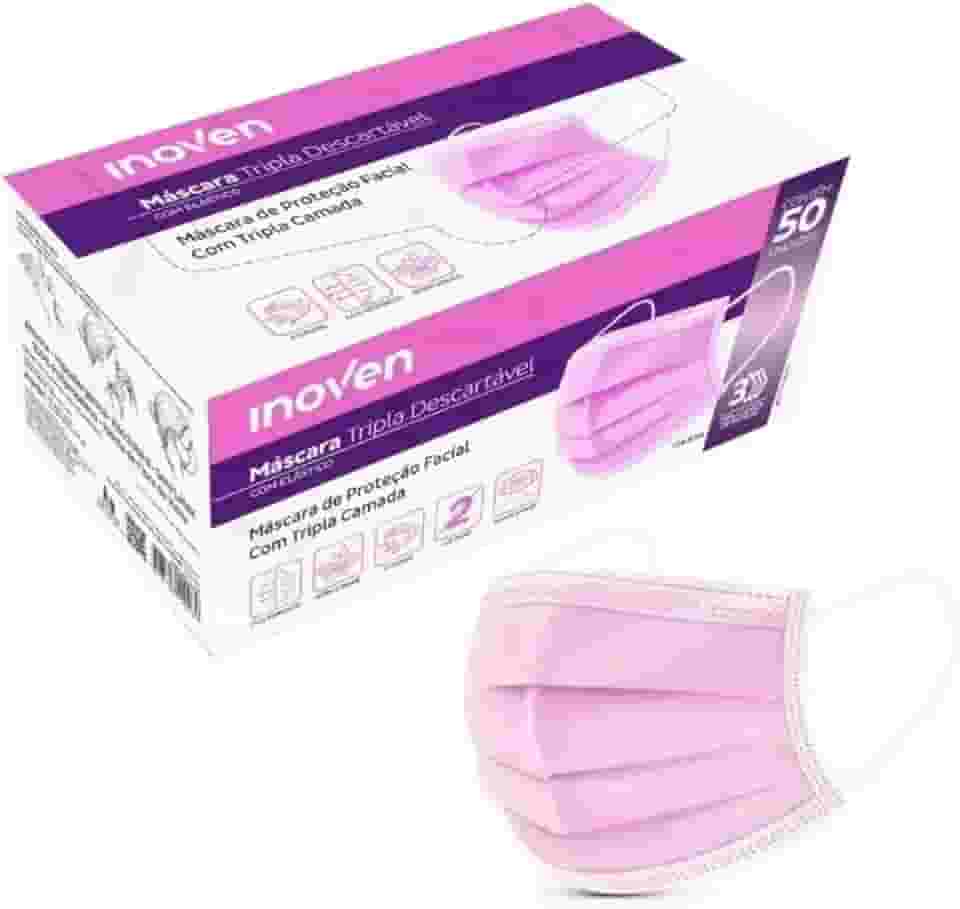 MASCARA TRIPLA C/ELASTICO INOVEN 50UN - (1x50) - Rosa