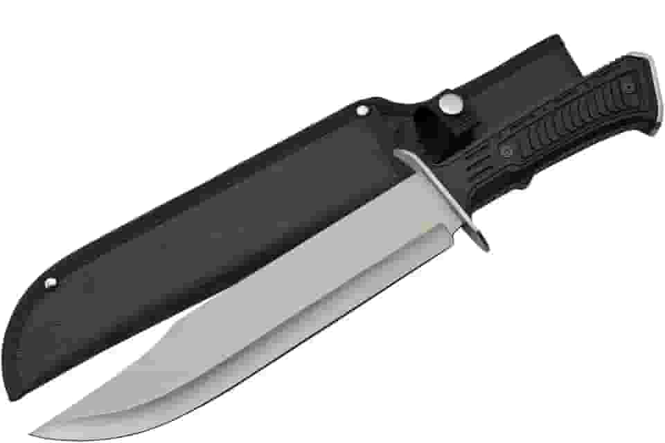 SZCO Supplies Faca para sobrevivência ao ar livre Silver Tech Bowie Blade de 38 cm, 211515-SL