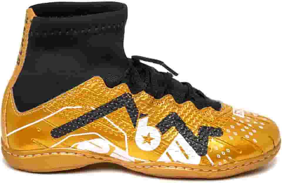 Chuteira Dourada Futsal Botinha Ouro Infantil Blank 26 ao 33