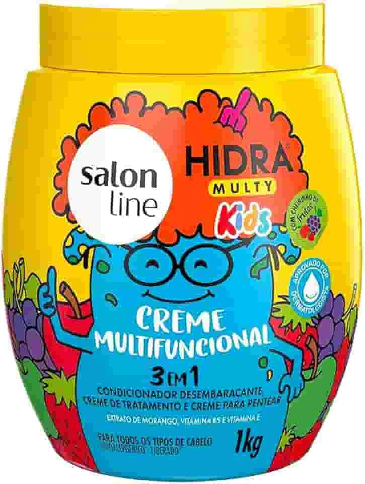 Salon Line, Creme Multifuncional 3 em 1, Hidra Multy Kids, Vegano - Para Todos os Tipos de Cabelos, 1Kg