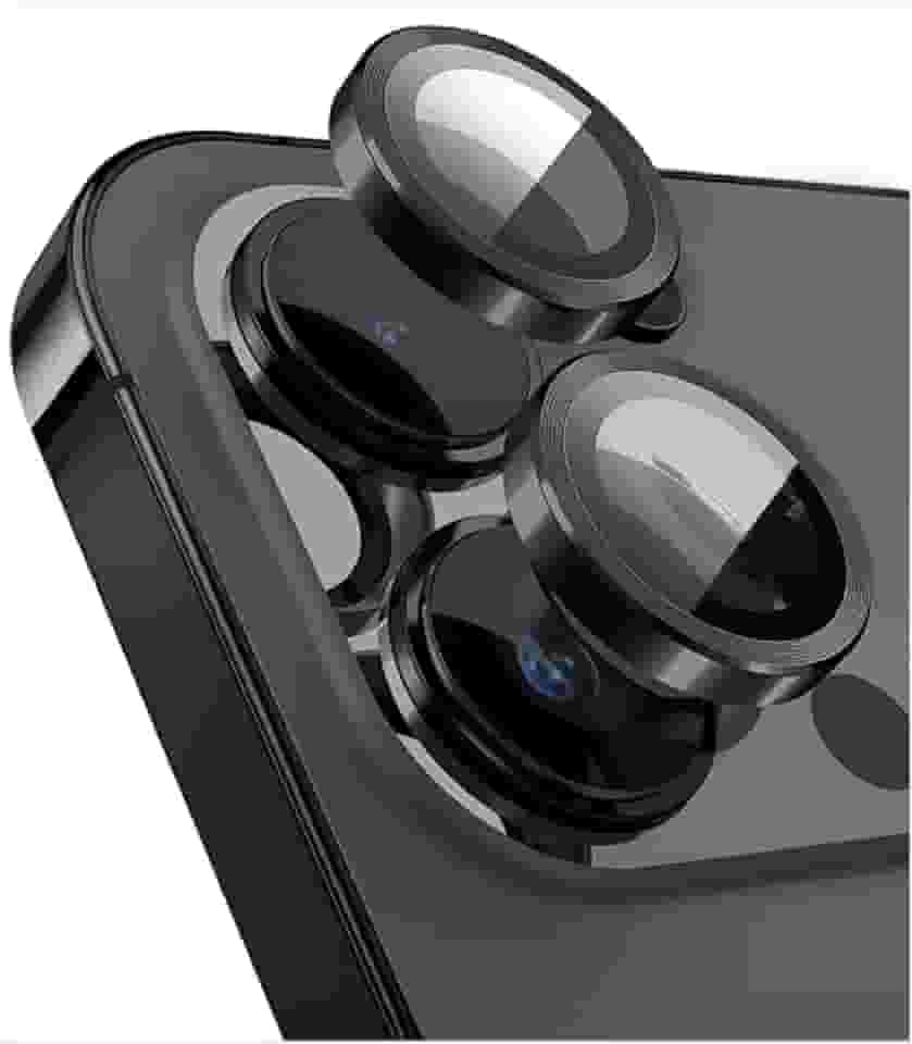 Kit 2 Película Lente Câmera Compatível Com iphone 11 iphone 12 tela 6,1 Lisa Preto