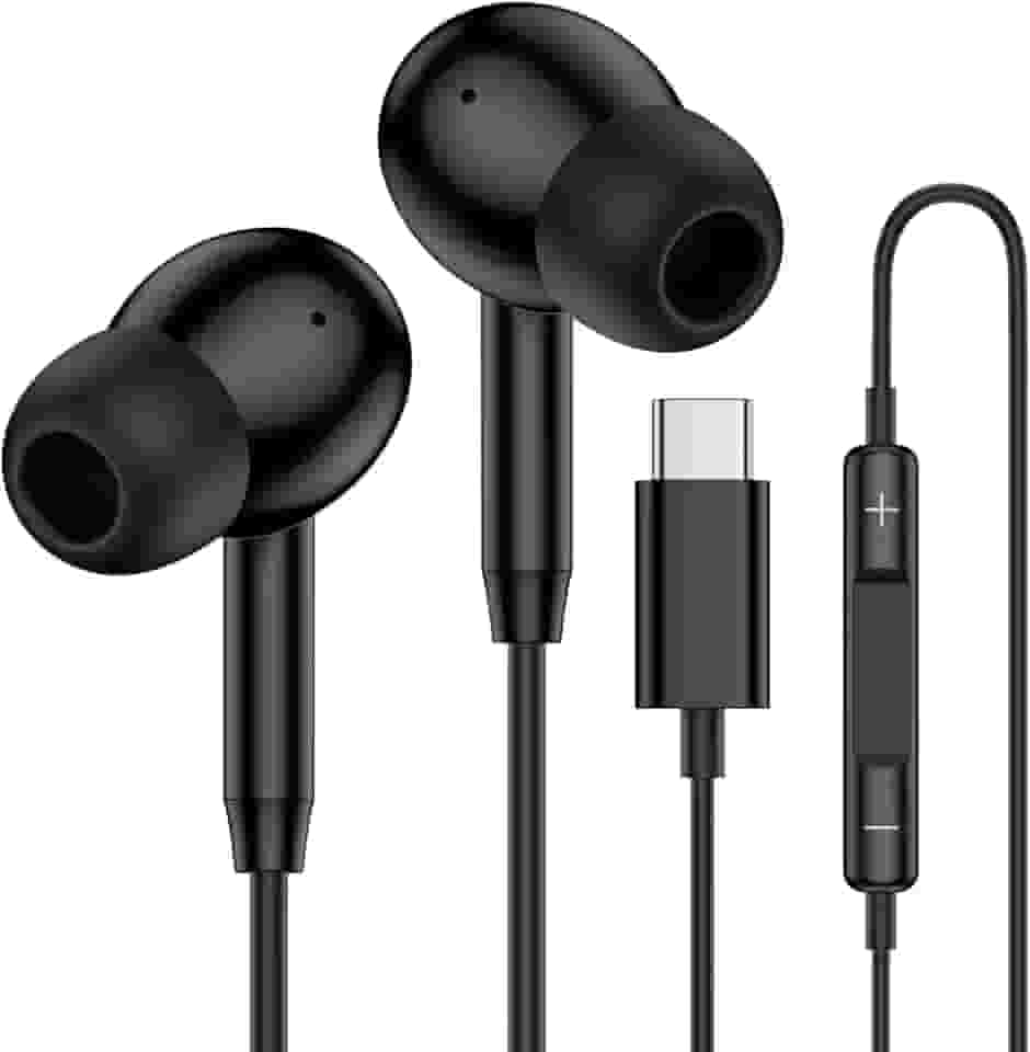 Fones de ouvido USB C Samsung com fio para Samsung Galaxy A16 A36 5G A26 S25 Edge A56 S25 Ultra Plus S24 FE A35 Z Fold 6 USBC Fones de ouvido intra-auriculares com fio tipo C, fones de ouvido com