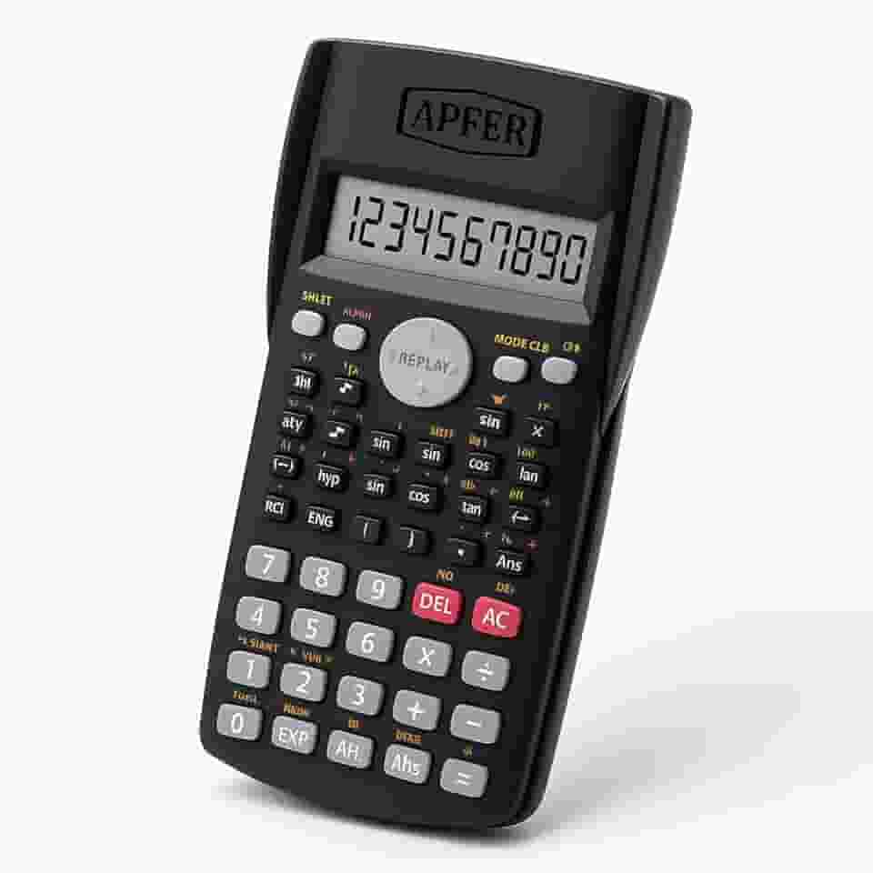 Calculadora Científica 240 Funções Display Duplo 10+2 Dígitos – Desligamento Automático, Pilha AAA – Ideal para Engenharia, Matemática, Física, Química, Faculdade, Escritório – Cor Preta